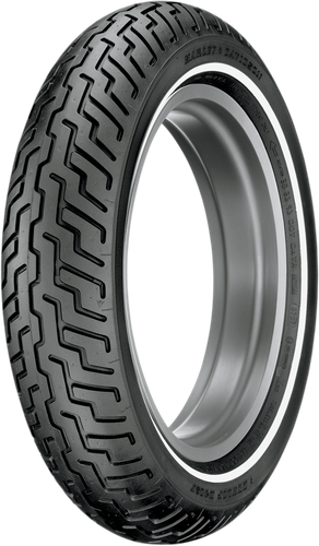 Dunlop D402 front tire, angled view