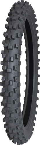 Dunlop Geomax AT82 front dirt bike tire 90/100-21 57M bias fat-profile off-road carcass for enduro and cross-country bikes including KTM XC-W, Yamaha YZ-FX, and Honda CRF-RX.
