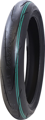 Dunlop Sportmax Q5 front tire, angled view