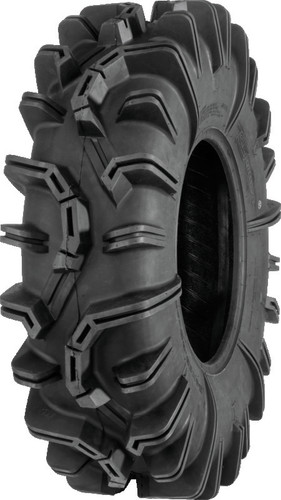 A high-resolution studio product photograph of a QuadBoss QBT673 Mud UTV tire in size 30x10-14, set against a clean white background. Displayed at a front-three-quarter angle, the aggressive extreme-terrain mud tire features deep, directional tread lugs designed for ultimate mud cleanout, enhanced bite in deep ruts, and wraparound shoulder protection. Constructed with a heavy-duty 6-ply rated carcass, the durable black rubber casing displays crisp embossed sidewall text including "QUADBOSS", "QBT673", and "30x10-14".