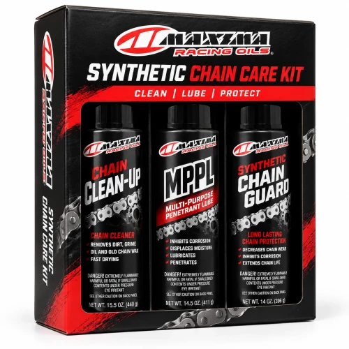 MAXIMA Synthetic Chain Care Kit aerosol 70-779203 with Clean-Up, MPPL and Synthetic Chain Guard