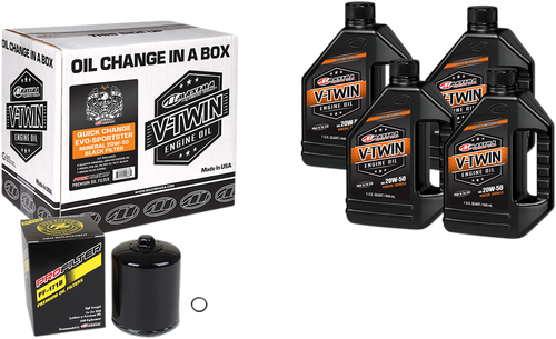 MAXIMA RACING OIL Evo/Sportster Quick Oil Change Kit - Black Filter 90-069014PB