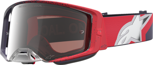 ALPINESTARS GOGGLES Supertech Goggle - Hiten - Black/Red - Silver Mirror Lens 5100527-1434