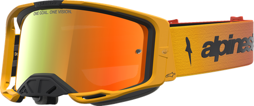 ALPINESTARS GOGGLES Vision 8 Goggle - Amber - Fire Red/Black - Red Mirror Lens 5101427-3235
