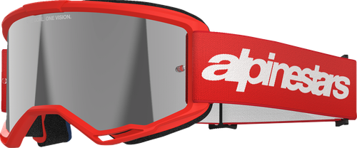 ALPINESTARS GOGGLES Vision 3 Goggle - Wordmark - Red - Silver Mirror Lens 5103325-3094