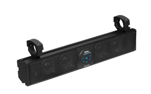 Boss Audio 26 in. UTV Bluetooth amplified sound bar with mounting clamps, front view