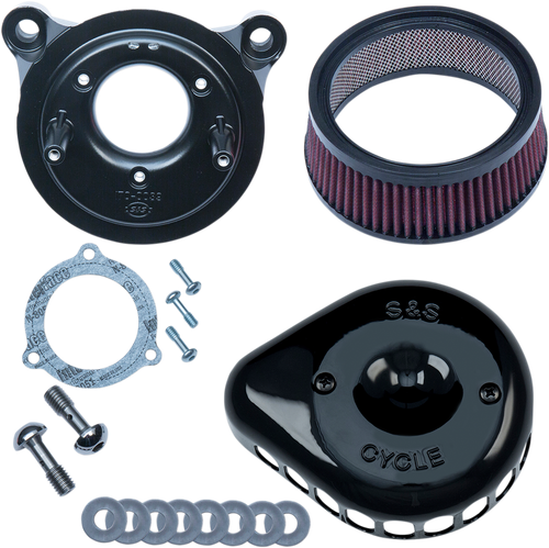 S&S CYCLE Mini Teardrop Stealth Air Cleaner Kit - Gloss Black 170-0438
