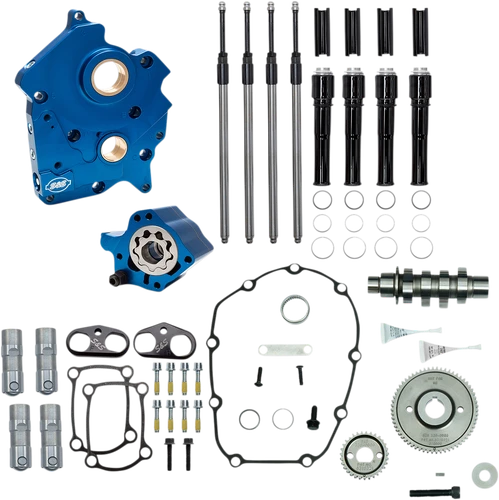 S&S CYCLE Cam Chest Kit - Oil Cooled - Gear Drive - 475 Cam - Black Pushrod Tubes - M8 310-1014B