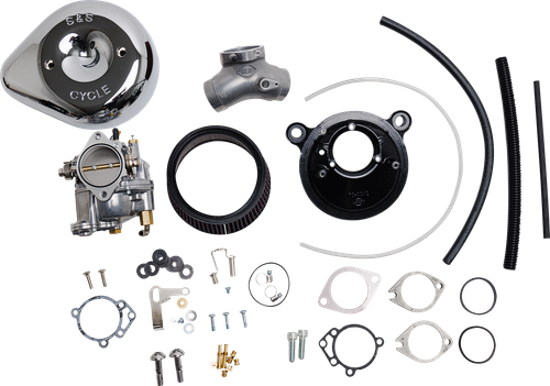 S&S CYCLE Super E Carburetor with Stealth Air Cleaner Kit - Chrome - Twin Cam 110-0149