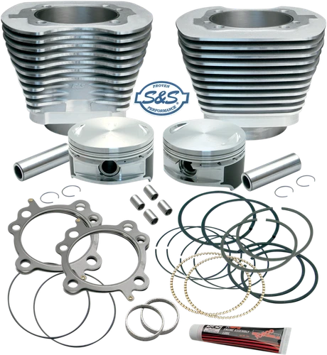 S&S CYCLE Cylinder & Piston Replacement for S&S 106" Stroker Kit - Silver 910-0199