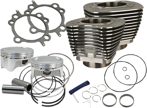 S&S CYCLE 107" Big Bore Cylinder Kit - Wrinkle Black - Twin Cam 910-0500