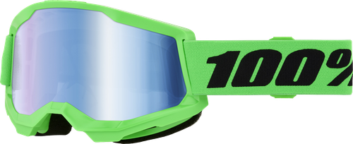 Strata 2 Goggle Neon Green  Blue Mirror Lens