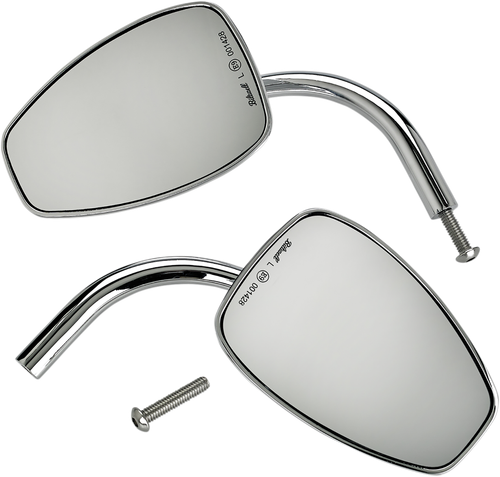 BILTWELL Mirrors - Utility - Side View - Teardrop - Perch - Chrome - Pair 6504-400-532