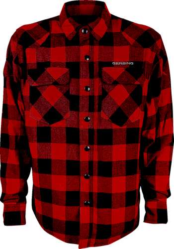 GERBING HEATED CLOTHING 7 V Battery Heated Flannel Shirt - Red/Black - 2XL GER7VFS-RB-XXL
