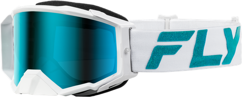 Zone Elite Goggle White/Teal W/ Light Grn Mirror/Smoke Lens