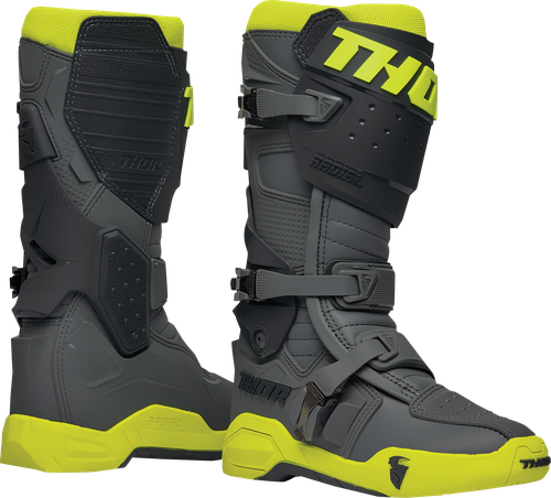 THOR Radial Boots - Gray/Fluorescent Yellow - US 13 / EU 48 3410-2751