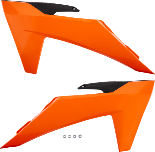UFO Radiator Covers - Orange/Black - KTM - EX/SX '23-'26 KT05011#127