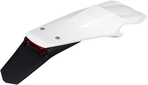 UFO Enduro Rear Fender - with Light - White/Black HU03398#040