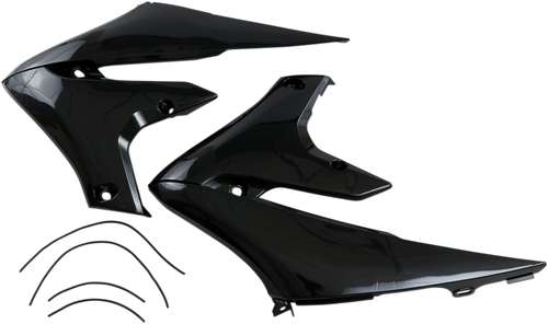 UFO Radiator Covers - Black - Yamaha - YZ/WR '18-'25 YA04858#001