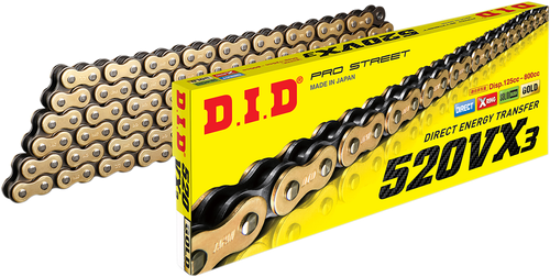 DID 520 VX3 - Bulk Chain - Gold - 25 Feet 520VX3G25FT