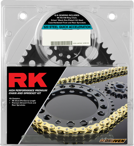 RK Chain and Sprocket Kit - Quick Acceleration - Gold - Suzuki - SV 650 '99-'13 3068-999PGX