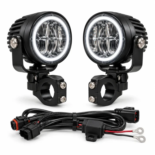 CIRO Spotlight with Engine Guard Mount Black 45019 LED light kit