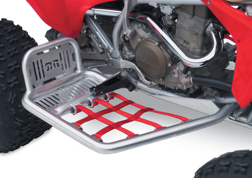 DG PERFORMANCE Heel Guard Nerf Bar - Silver/Red - Honda - TRX '99-'14 607-2135