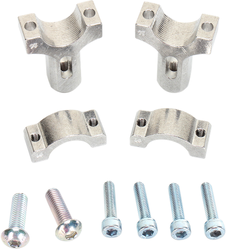 MOOSE OFFROAD 1-1/8" Mount Clamps for Aluminum Handguards - Silver 50-014S