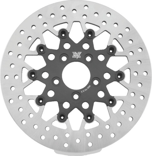 Twin Power 08-Up FLH FLT Rear 11.8in Floating Rotor Mesh Black
