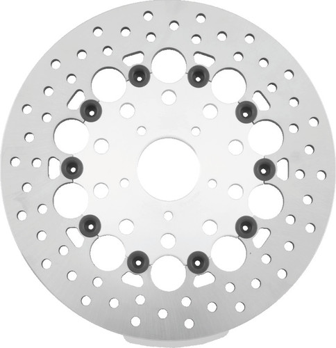 Twin Power 08-13 FLH FLT 08-16 FLHR 6-17 DYNA Front 11.8 Floating Rotor With Holes Silver