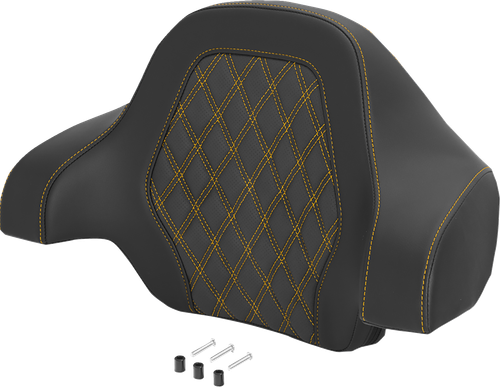 SADDLEMEN Deluxe Tour Pack Sissy Bar Pad - Lattice Stitch - Gold 071018407