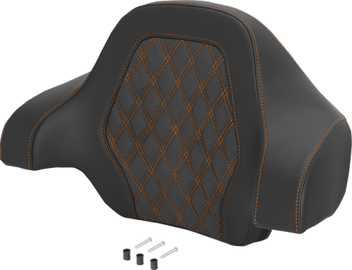 SADDLEMEN Deluxe Tour Pack Sissy Bar Pad - Lattice Stitch - Orange 071018403