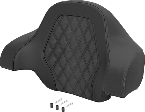 SADDLEMEN Deluxe Tour Pack Sissy Bar Pad - Lattice Stitch - Black 071018400