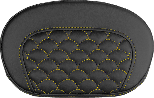 SADDLEMEN Mini Contour Sissy Bar Pad - Dragon Scale - Gold Stitch 061020907