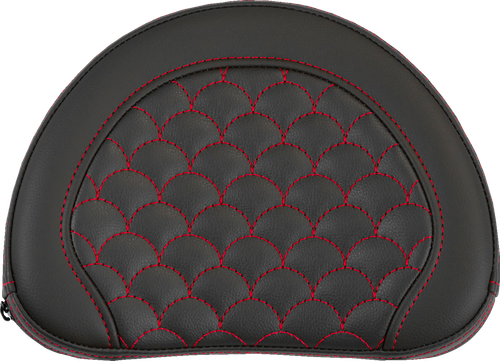 SADDLEMEN Contoured Sissy Bar Pad - Dragon Scale - Red Stitch - 2" Thick 051320904