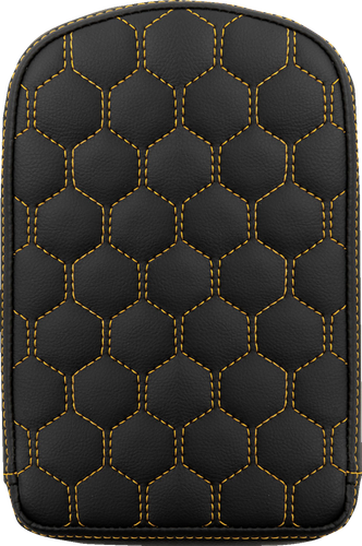 SADDLEMEN RoadSofa™ Sissy Bar Pad - Honeycomb - Gold Stitching 041149GOL