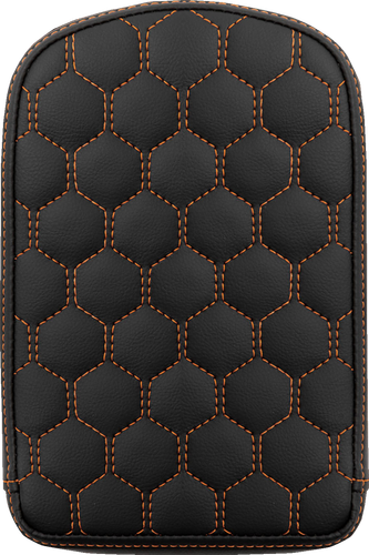 SADDLEMEN RoadSofa™ Sissy Bar Pad - Honeycomb - Orange Stitching 041149ORA