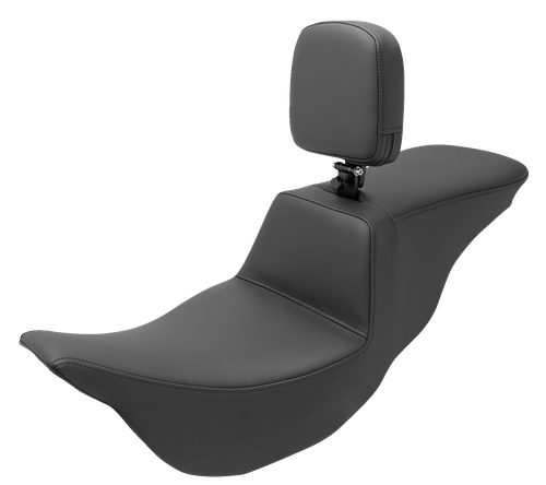 SADDLEMEN Tour Step-Up Seat - Rider Backrest - Plain - FL '08-'24 808-07B-194BR