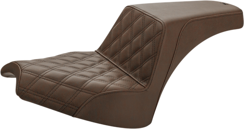 SADDLEMEN Step-Up Seat - Front Lattice Stitch/Rear Smooth - Brown - Chief I21-04-172BR