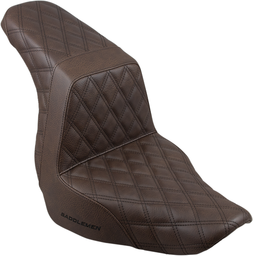 SADDLEMEN Step-Up Seat - Full Lattice Stitch - Brown 818-29-175BR