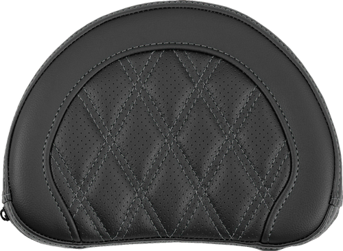 SADDLEMEN Contoured Sissy Bar Pad - Lattice Stitch - Gray Stitch - 2" Thick 051318402