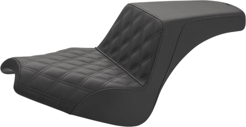 SADDLEMEN Step-Up Seat - Front Lattice Stitch/Rear Smooth - Black - Chief I21-04-172