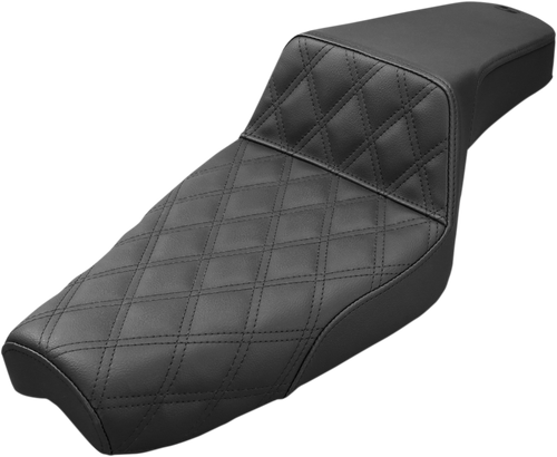 SADDLEMEN Step-Up Seat - Front Lattice Stitch - Black - XL 879-03-172