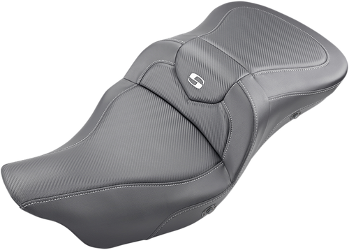 SADDLEMEN Extended Reach Roadsofa™ Seat - Carbon Fiber - without Backrest - Heated - FL '08-'24 808-07B-186HCT