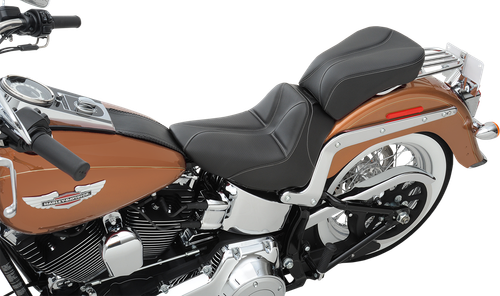 SADDLEMEN Dominator Solo Seat - w/o Backrest - Black w/ Gray Stitching - FLSTC/N '06-'17 806-15-0042