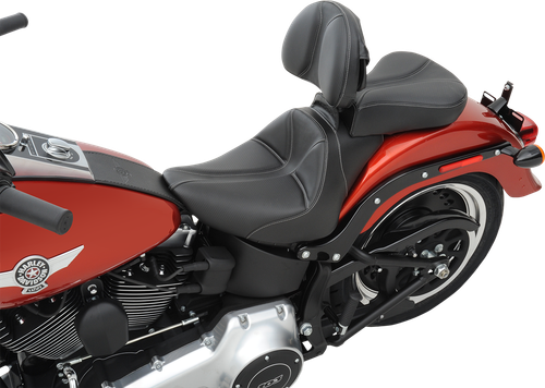 SADDLEMEN Dominator Pillion Pad - Standard Reach - Black w/ Gray Stitching - FL/FX '06-'17 806-12-0162