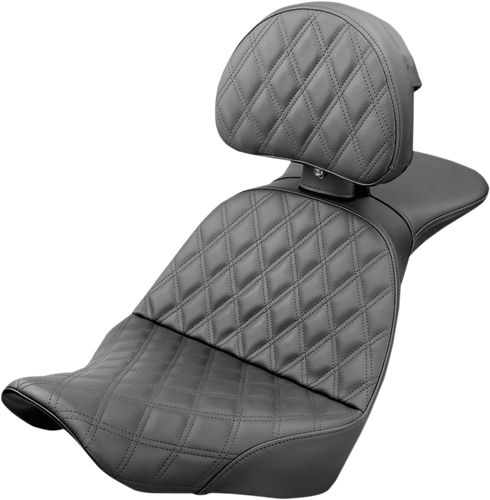 SADDLEMEN Explorer Seat - Lattice Stitched - Backrest - FX/FL '18-'24 818-29-030LS