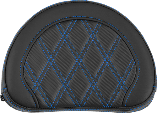SADDLEMEN Contoured Sissy Bar Pad - Lattice Stitch - Blue Stitch - 2" Thick 051320701
