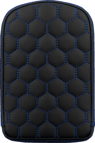 SADDLEMEN RoadSofa™ Sissy Bar Pad - Honeycomb - Blue Stitching 041149BLU