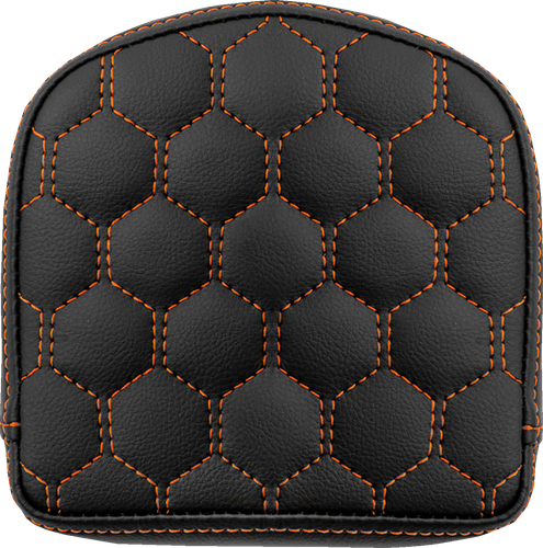 SADDLEMEN RoadSofa™ Sissy Bar Pad - Honeycomb - Orange Stitching 040849ORA